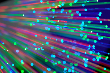 abstract photo of optical fibres with multi colours , 3d render