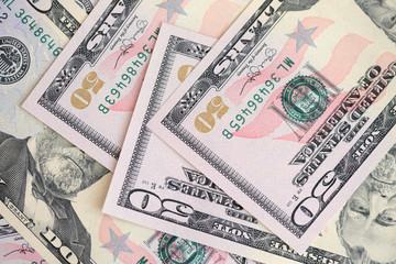 USD fifty dollar bills background close up
