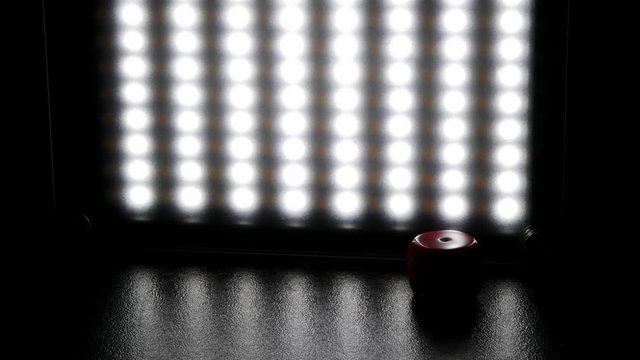 Red dice towards a dramatic backdrop. 1 appears on the dice