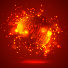 Fototapeta na wymiar vector abstract element with explosion, sphere and glow, a hurricane