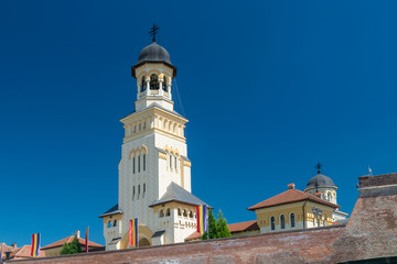 Fototapeta na wymiar Reunification Cathedral on a summer sunny day in Alba Iulia, Romania