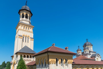 Fototapeta na wymiar Reunification Cathedral on a summer sunny day in Alba Iulia, Romania.
