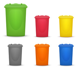 garbage containers for sorting waste. Vector image in a flat cartoon style.