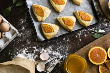  Homemade scones with orange jam food photography recipe idea © Rawpixel.com