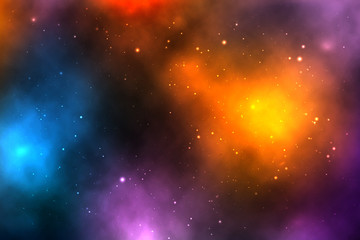 Fototapeta na wymiar vector background of an infinite space with stars, galaxies, nebulae.