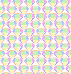 Fototapeta premium diamond shapes on white background. vector seamless pattern. simple geometric texture. pastel colors. textile paint. repetitive background. fabric swatch. wrapping paper. modern stylish texture
