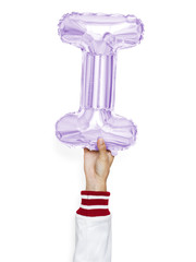 Capital letter I purple balloon