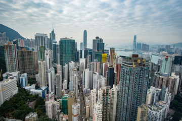Fototapeta na wymiar View of skyscrapers in a modern city, human achievement progress and engineering, a modern wonder