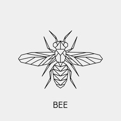 Geometric bee. Polygonal linear abstract insect. Vector illustration