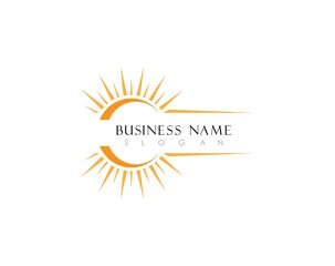 sun Logo Icon Vector Template.Sun over horizon