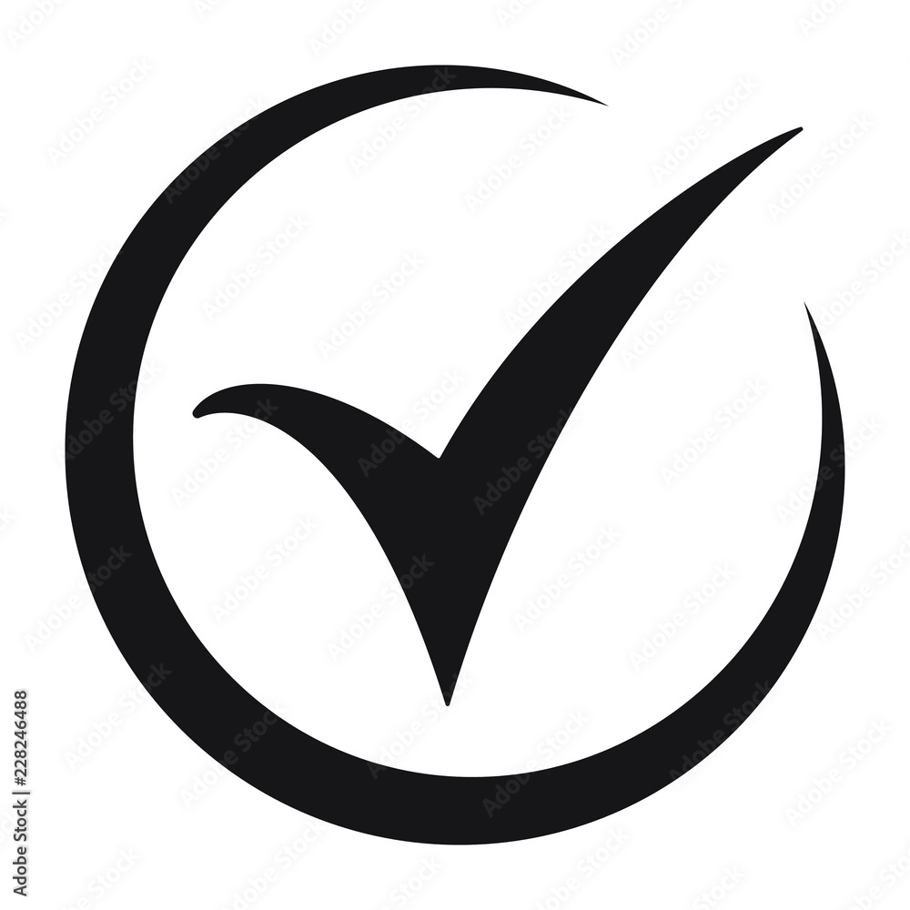 Poster check icon. checkmark vector. approved symbol. ok icon. check button sign. tick icon. checkpoint. be