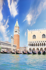 Fototapeta na wymiar Beautiful view of the Doge's Palace and St. Mark's Basilica in Venice, Italy