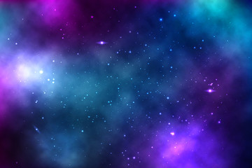 vector background of an infinite space with stars, galaxies, nebulae.