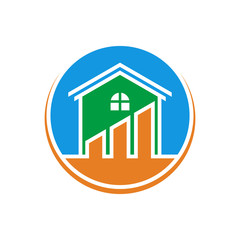 Real estate building logo, home icon symbol design vector illustration