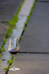 Glass with red wine