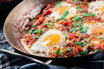 Shakshuka in a frying pan