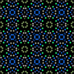 Seamless abstract pattern background with a variety of colored circles.