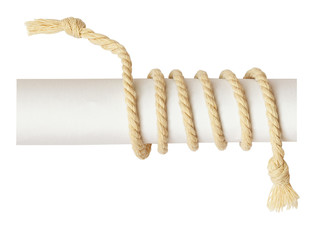 Twisted cotton rope and paper scroll
