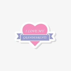 I love my grandparents celebration design  sticker