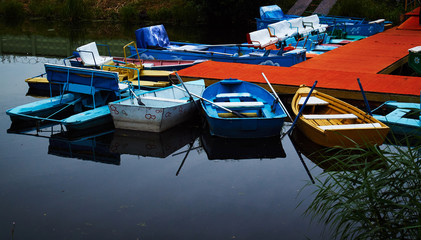 Fototapeta na wymiar Boats in a park