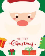 Merry Christmas greeting card. Santa Claus.