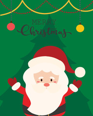 Merry Christmas greeting card. Santa Claus.