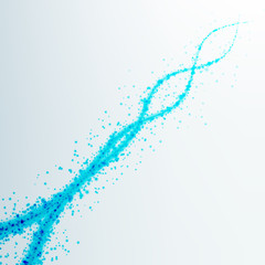 Futuristic dna, abstract molecule, cell illustration. Graphic concept for your design