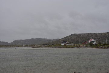 Norwegen, Regen, Sturm, Hafen, Fischereihafen, Fischernetz, Fischerhütte, Hütte, Boot,...