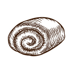 Elite bread, dessert, bakery products. Sweet fresh bun with stuffing.