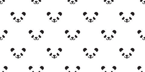 bear panda seamless pattern vector polar bear teddy cartoon scarf isolated tile background repeat wallpaper doodle illustration © CNuisin