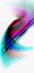 Color flowing wave, trendy liquid design template