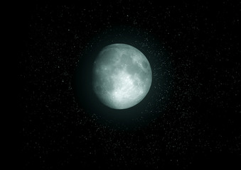 The moon in the night sky