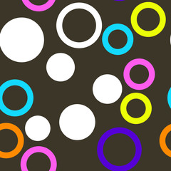 Rounds and circles. Seamless vector EPS 10. Abstract geometric pattern. Multicolor Figures. Texture for print and Banner. Flat style