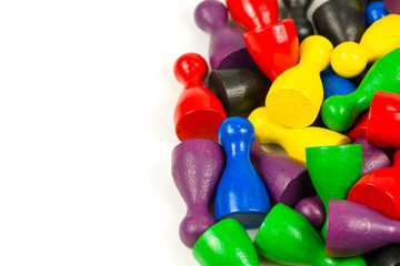 mixed coloured halma cones indicating majority ratios and group constelation