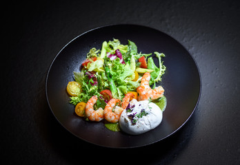 Shrimp salad with mozzarella