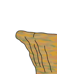 崖 カラー 線画 イラスト