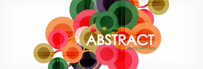 Abstract colorful geometric composition - multicolored circle background
