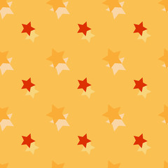 Seamless background pattern with colored diverse stars.