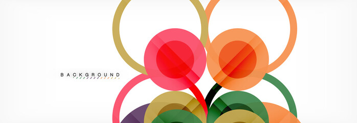 Abstract colorful geometric composition - multicolored circle background