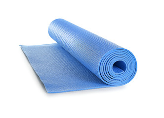 Color yoga mat on white background