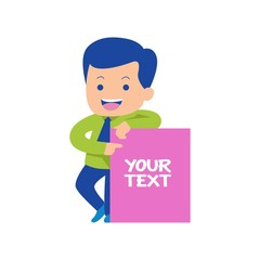 Businessman holding a sign vector illustration