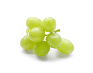 Ripe juicy grapes on white background