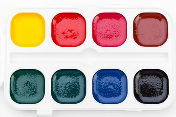 Set of watercolor paints