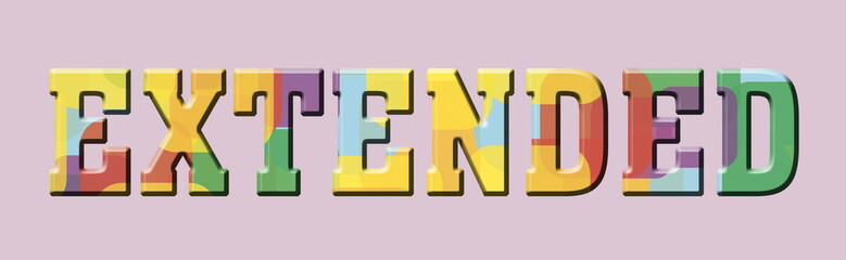 extended color letters, logo banner