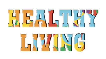 Healthy Living color letters, logo banner