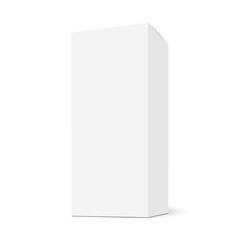 Tall box, rectangular mock up with side view. Sample for healthcare or cosmetic packaging design. Vector illustration