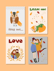 Autumn templates set. Vector design for card, poster, flyer, web, cover, tag, invitation, sticker kit