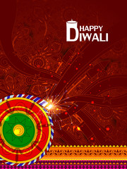 vector illustration of firecracker for Happy Diwali holiday background