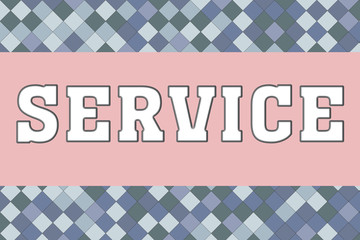 service Logo banner on geometric pattern texture