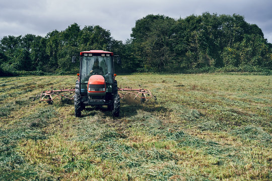 Tractor in field